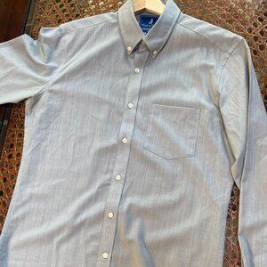 Wool & Prince - 100% Wool Button Down Oxford Shirt - M - Slim Fit- Gray